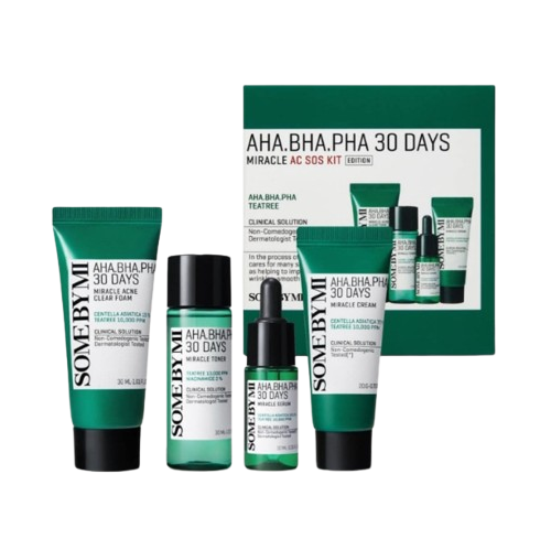 Some By Mi AHA BHA PHA 30 Days Miracle AC SOS Edition Starter Kit – 4 Pcs Complete Skincare Set